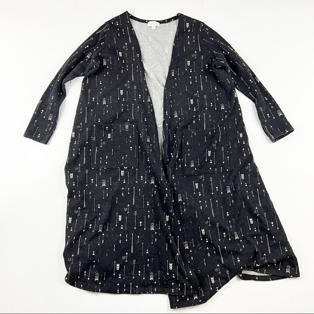 LulaRoe Long Black Open Cardigan Size‎ Large